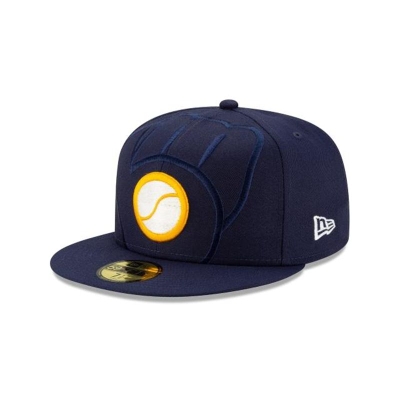 Sapca New Era Milwaukee Brewers MLB Logo Elements 59FIFTY Fitted - Albastri